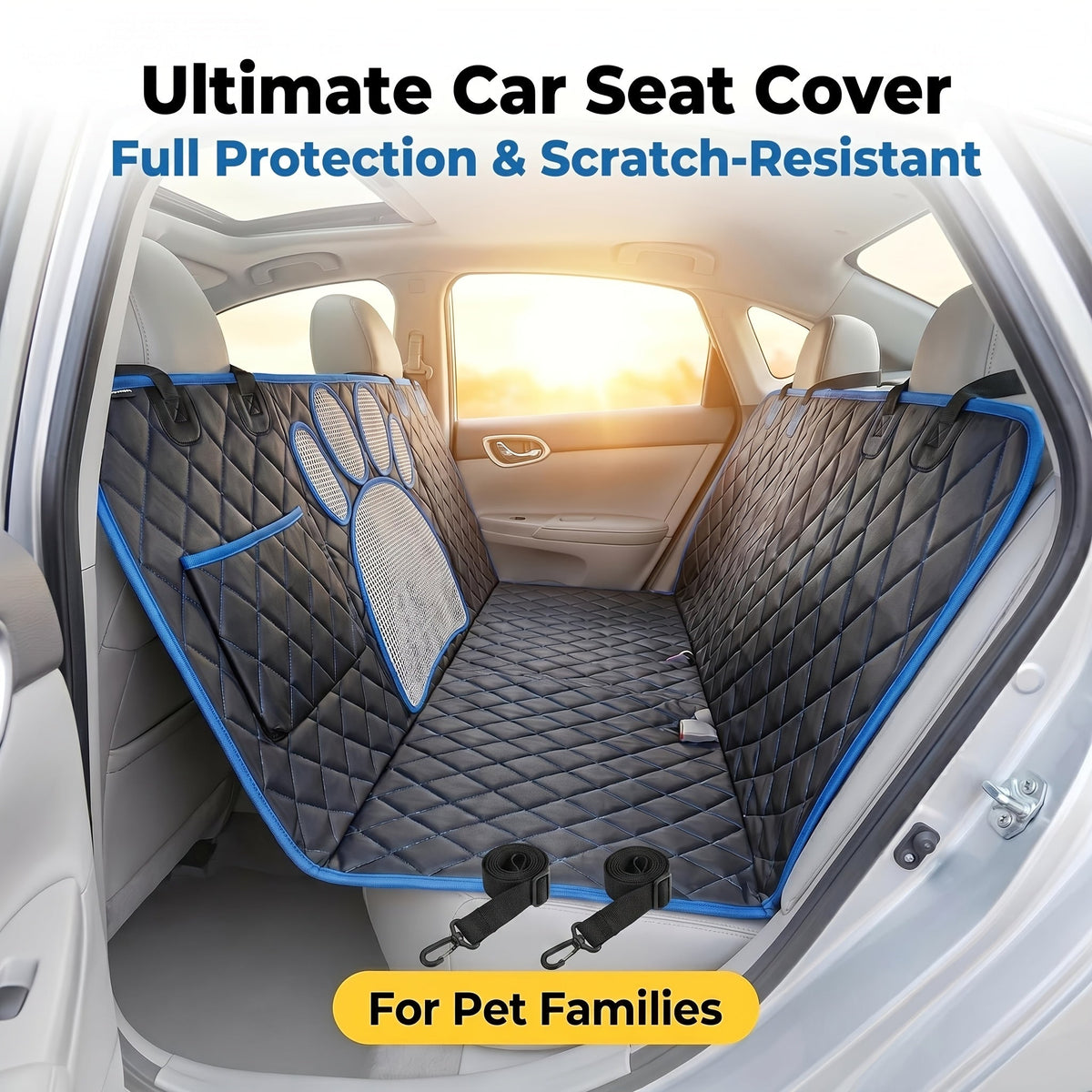 Pet Dog Seat Cover, Hammock-Style Design, Anti-Slip, Durable And Soft Rear Seat Cover for Pets. Made of Thickened 600D Heavy-Duty Fabric, This Pet Car Mat Fits Sedans, Trucks, And Suvs. It Is an Open Mesh Dog Car Seat Cushion