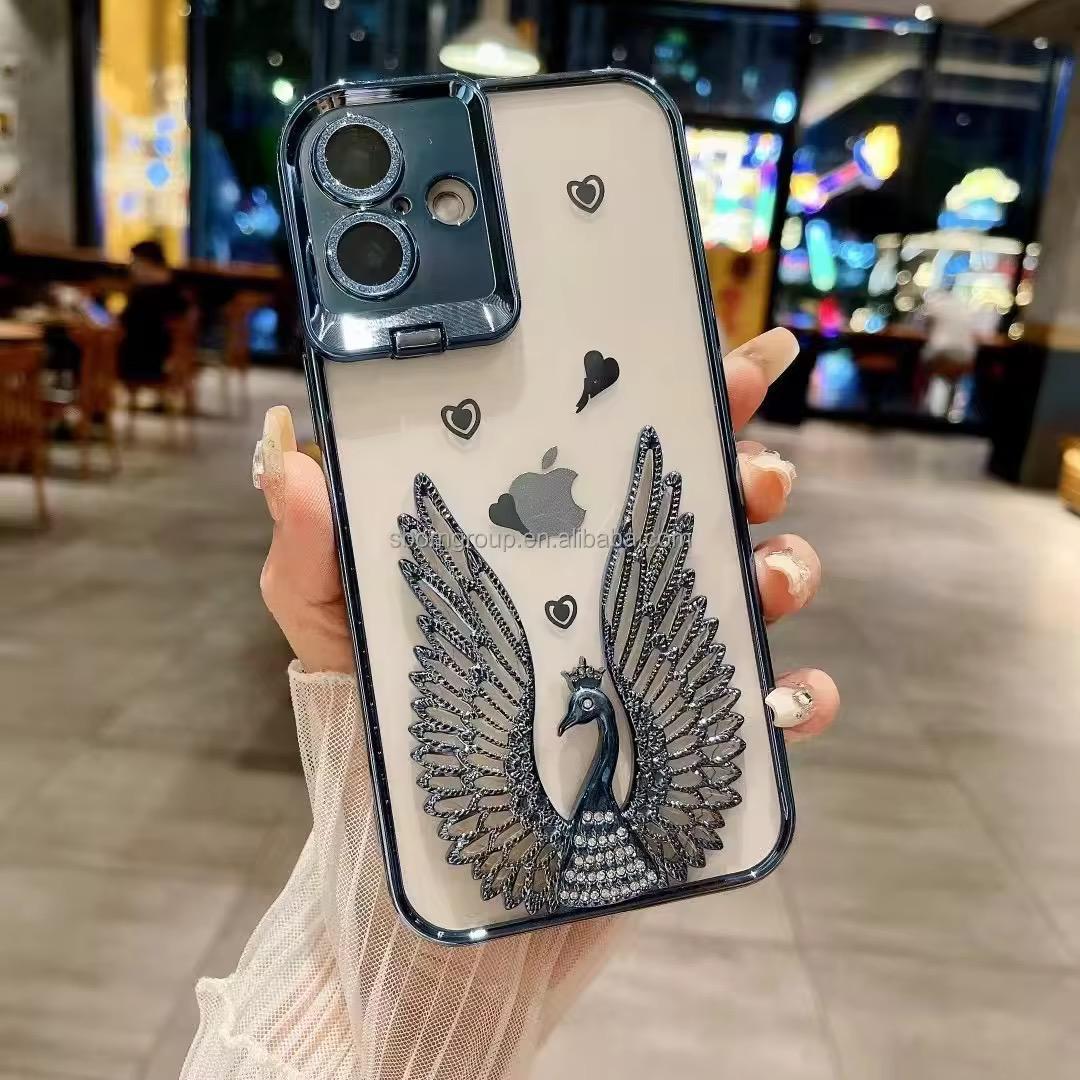 Luxury Peacock Wings Rhinestone Phone Case