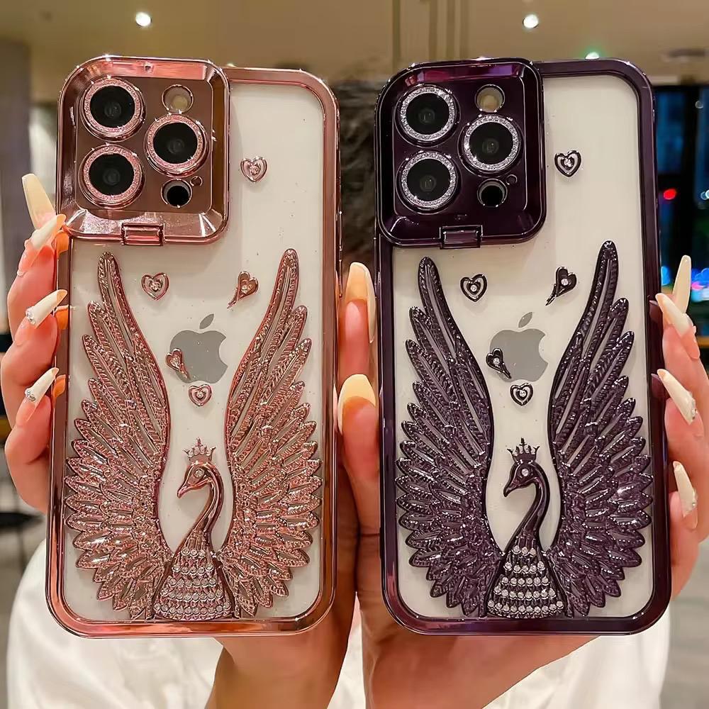 Luxury Peacock Wings Rhinestone Phone Case