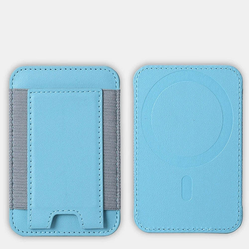 For Magsafe Card Holder Wallet Elastic Leather Pattern Case For iPhone 16 15 12 13 14 17Pro Max S25 Ultra Magnet Phone Bag Cover