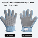 2-in-1 Pet Grooming Glove – Double-Sided Deshedding & Massage Brush for Cats/Dogs, Removes Loose Hair from Fur & Furniture, Ultra-Soft Easy-Clean Mitt(single glove)