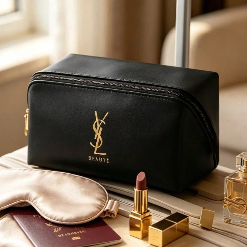 YSL Large Capacity Cosmetic Bag Women Multifunctional Travel Makeup Storage Bag For Daily Commute Short Trip Luxury Gift
