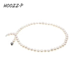 HOOZZ.P Natural Freshwater Pearl Necklace Fine Jewelry For Women Silver 925 Jewelry 2022 Elegant Gift White 6-7mm AA Quality
