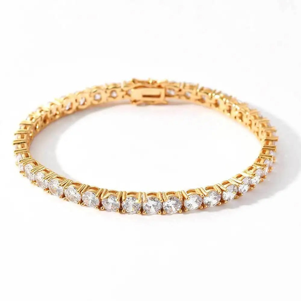 Wholesale Geometric Shiny Plain Micro Pave 5A Zirconia CZ Moon Shaped Chain Choker Necklace Gold Color Fashion Women Jewelry Set