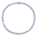 Geometric Moon Shaped Bling Cz Charm Link Chain High Polished Shiny Gold Color Metal Bracelet Necklace Fashion Women Jewelry