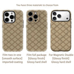 GG Monogram For Magnetic Phone Case for IPhone 17 16 15 14 13 Pro Max Plus Single Double-layer tough Case