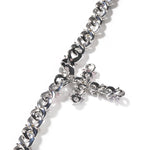 Colorful Flower Cuban Chain Full Paved Iced Out Bling Cubic Zirconia Cross Charms Baguette CZ Cuban Chain HipHop Jewelry