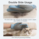 2-in-1 Pet Grooming Glove – Double-Sided Deshedding & Massage Brush for Cats/Dogs, Removes Loose Hair from Fur & Furniture, Ultra-Soft Easy-Clean Mitt(single glove)