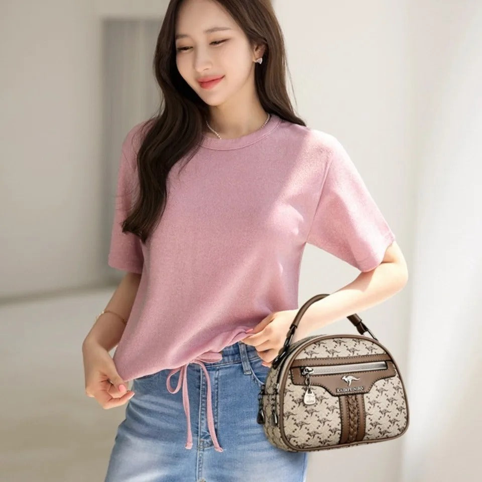 Genuine Brnad Top Quality Leather Small Tote Shoulder Bags for Women New Messenger Bags Designer Crossbody Bag Two Layers Sac