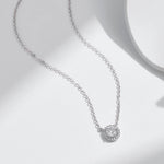 MODIAN Square & Round Halo Moissanite 925 Sterling Silver Pendant Necklace D Color VVS1 Lab Diamond Necklace For Women Jewelry