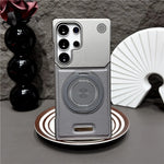 360 Rotating Bracket Hard PC Phone Case For Magsafe Samsung S26 S25 S24 S23 S22 Ultra Plus Magnetic Stand Holder Frameless Cover