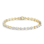 3*5mm Pear Cut All Moissanite Diamond Tennis Bracelet For Women S925 Silver Plated White Gold Waterdrop Shape Jewelry with GRA