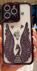 Luxury Peacock Wings Rhinestone Phone Case