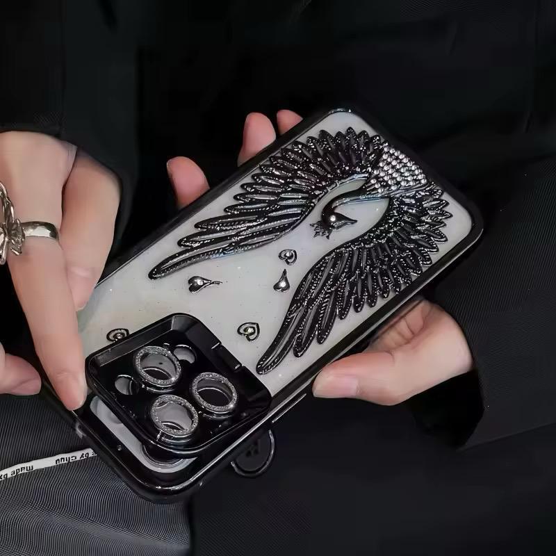 Luxury Peacock Wings Rhinestone Phone Case
