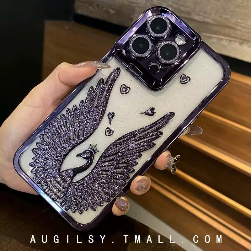 Luxury Peacock Wings Rhinestone Phone Case