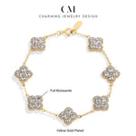 CHARMING Sparkling S925 Silver Top Quality Round Cut Moissanite Diamond Bracelet For Women Engagement Wedding Party Jewelry Gift