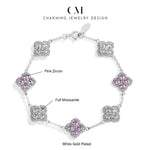 CHARMING Sparkling S925 Silver Top Quality Round Cut Moissanite Diamond Bracelet For Women Engagement Wedding Party Jewelry Gift