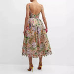 Australia Z Brand 2026 New Sexy Suspender Colorful Embroidered Lace Long Skirt Dress