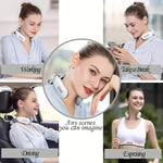 Portable 4D Electric Neck & Shoulder Massager USB Rechargeable Heating Hot Pressing Magnetic Pulse Neck Massage Instrument
