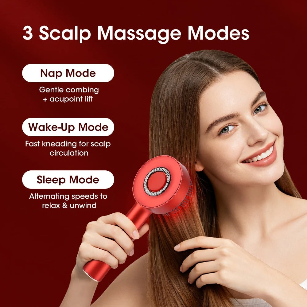 Modes Electric Massage Comb Portable Red Light Kneading Massage Hair Brush Hair Follicles On The Head Essence Oil Applicator
