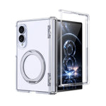 For Samsung Galaxy Z Fold 7 zFold 8 Wide 8Ultra Slim Skin Feel Magnetic Foldable Phone Case 360° Rotating Ring Stand Hinge Cover