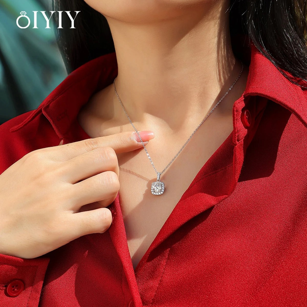OIYIY Moissanite Necklace for Women 925 Sterling Silver D VVS1 GRA Certified Lab Grown Diamond Pendant Luxury Fine Jewelry Gift