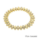 Wholesale Geometric Shiny Plain Micro Pave 5A Zirconia CZ Moon Shaped Chain Choker Necklace Gold Color Fashion Women Jewelry Set